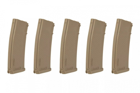 Zestaw 5 magazynków S-Mag Mid-Cap na 125 kulek - tan [Specna Arms]